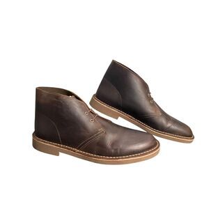 Clarks Collection Boots Mens Size 12 Leather Lace Up Wide Rubber Sole Casual
